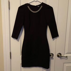 H&M Black Dress with Gold Chain